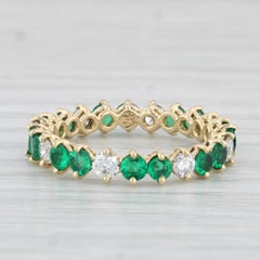 1.80ctw Emerald Diamond Eternity Band 18k Yellow Gold Size 5.75 Ring Kurt Wayne