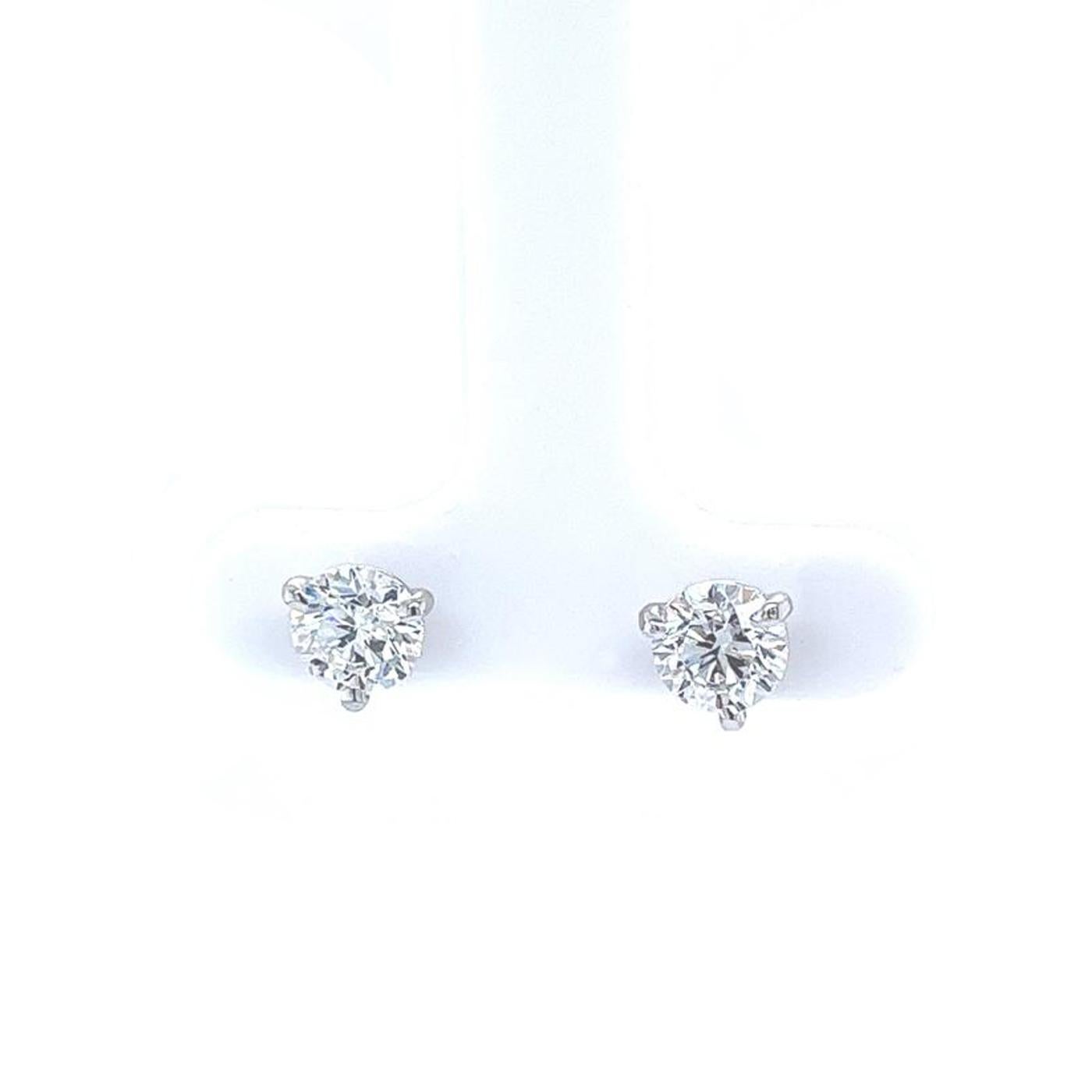 Women's 1.80ctw GIA Certified E Si1 3 Prongs Martini Natural Diamond Stud Earrings For Sale