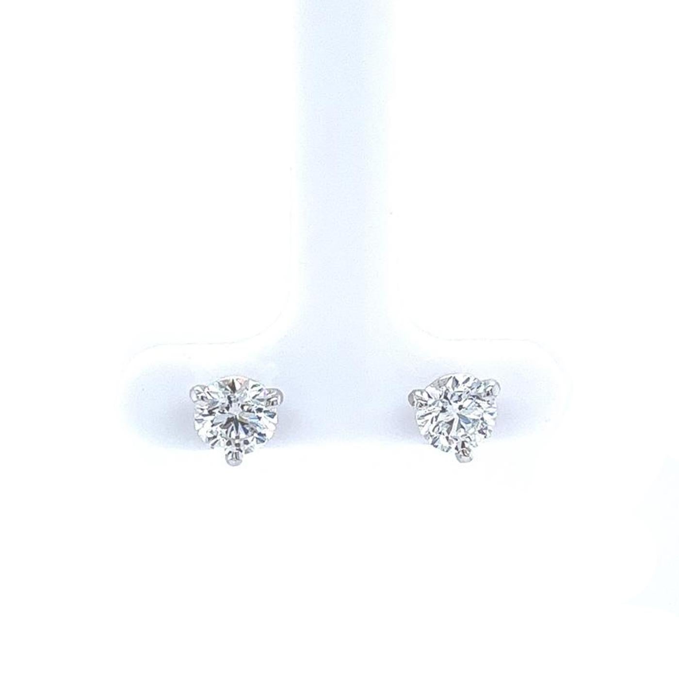 1.80ctw GIA Certified E Si1 3 Prongs Martini Natural Diamond Stud Earrings For Sale 1