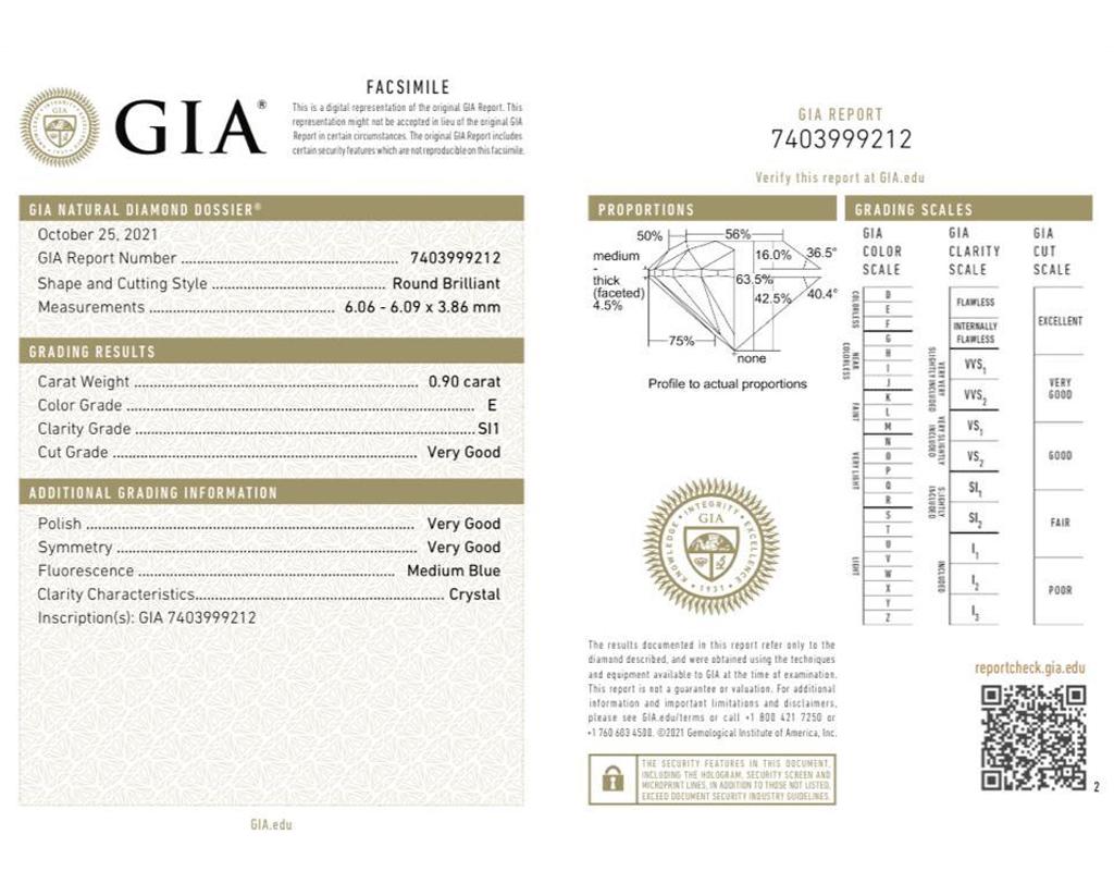 1,80ctw GIA zertifiziert E Si1 3 Zacken Martini natürlichen Diamant Ohrstecker im Angebot 2
