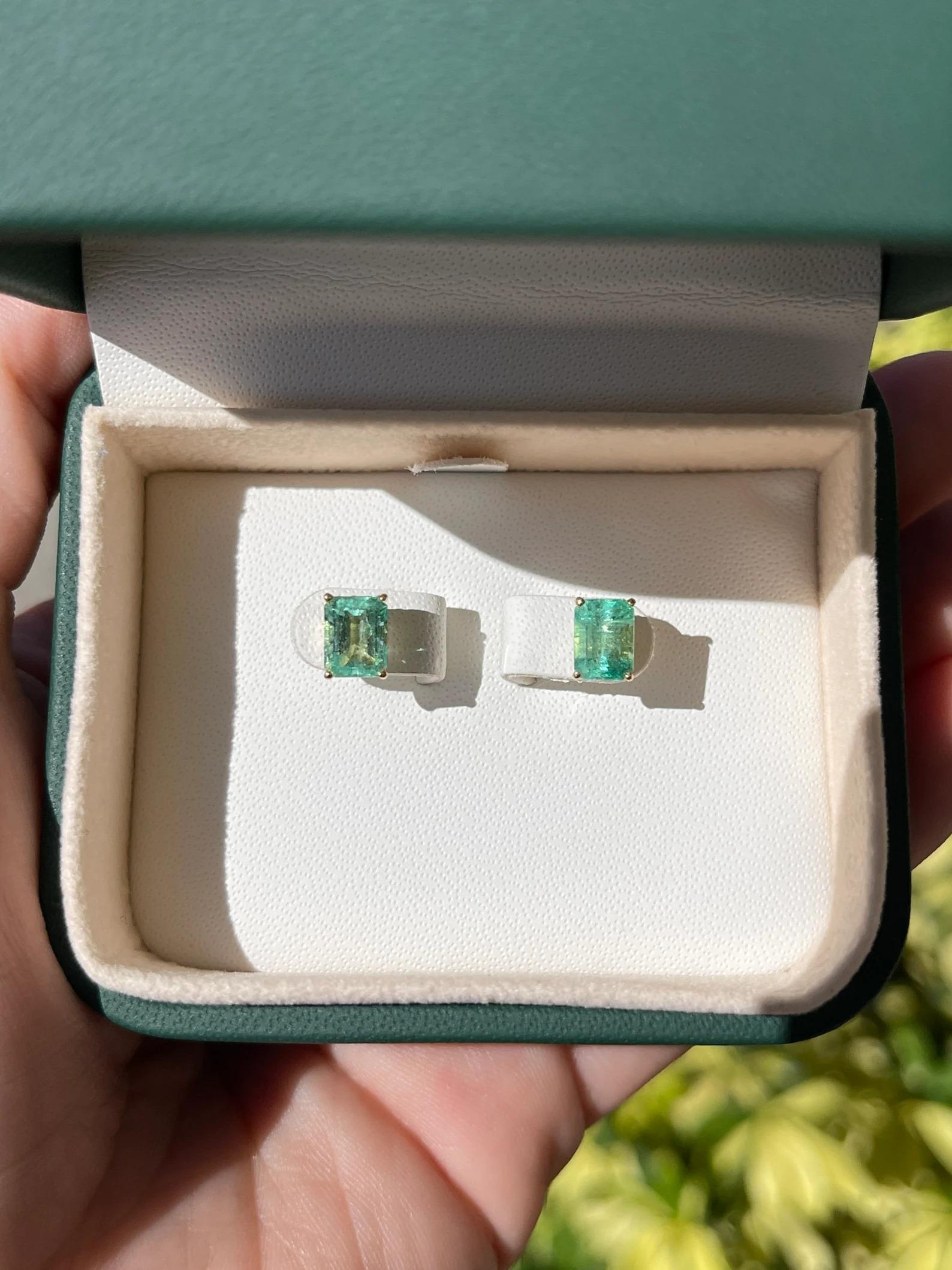 natural emerald studs