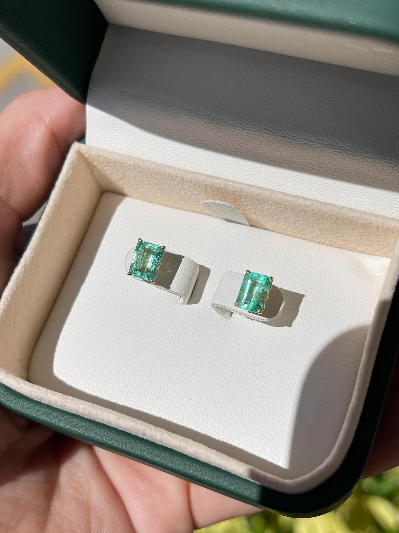 emerald cut emerald earrings