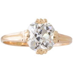 1.81 Carat Antique Cushion Cut GIA Certified Diamond Ring