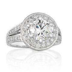 1.81 carat Centre Halo Cluster Diamond Ring