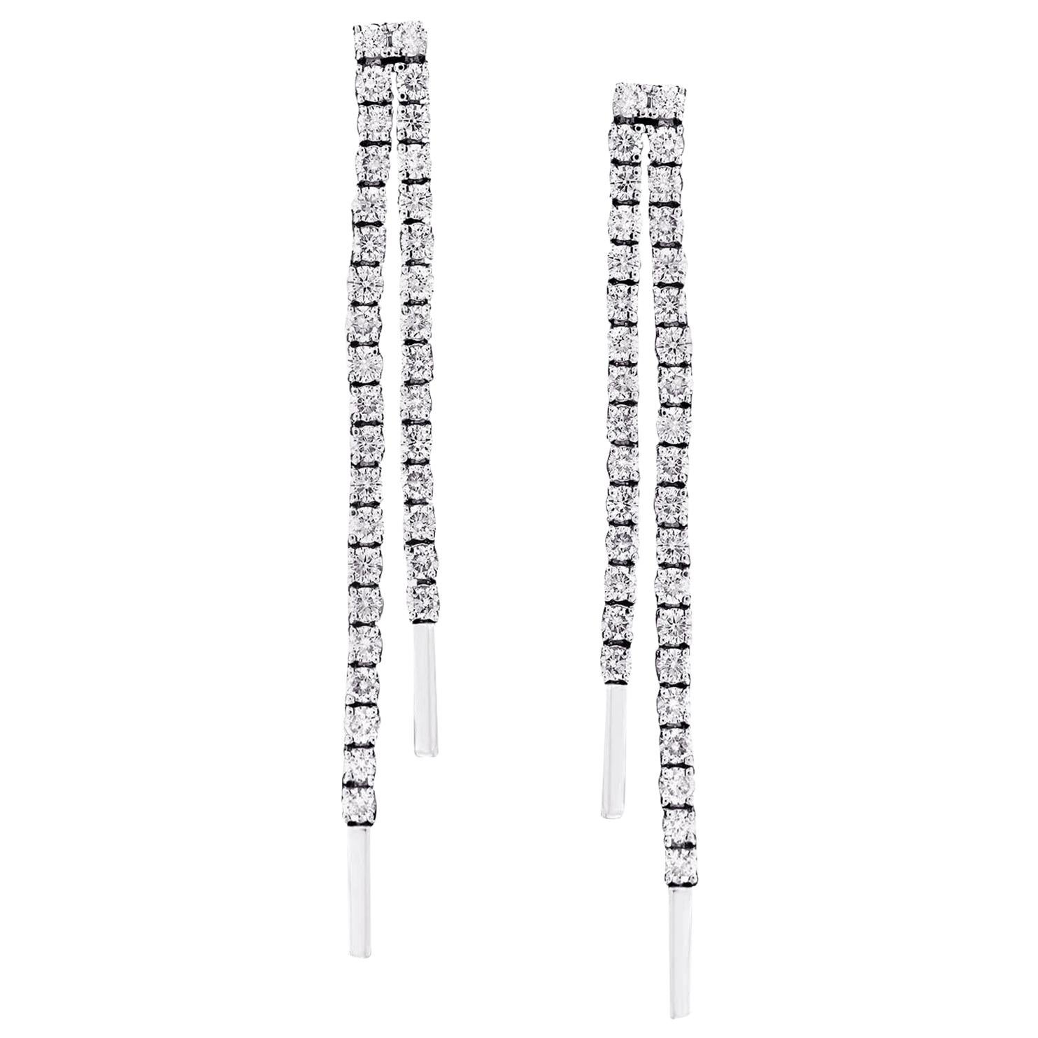18 Karat Gold Diamond Fringe Drop Earrings