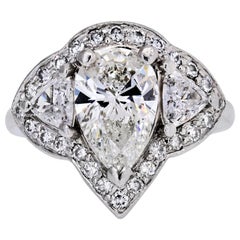 1.81 Carat GIA Pear Shape Diamond Engagement Ring