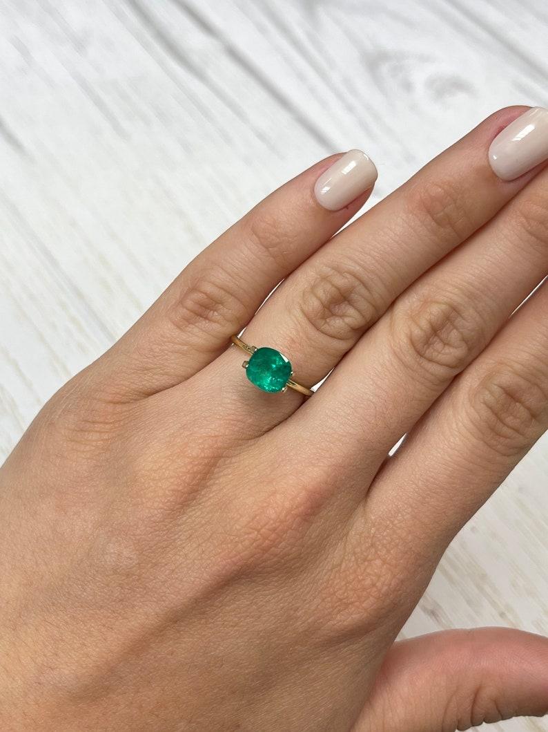 De las mujeres Esmeralda Colombiana Verde Intenso de 1,81 Quilates - Talla Cojín - Piedra de Nacimiento de Mayo Genuina en venta