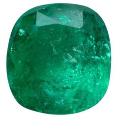 1.81 Carat Intense Green Colombian Emerald - Cushion Cut Genuine May Birthstone