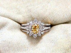 1.81 Carat Natural Fancy Yellow Diamonds Ring 14 Karat Insert and Ring*