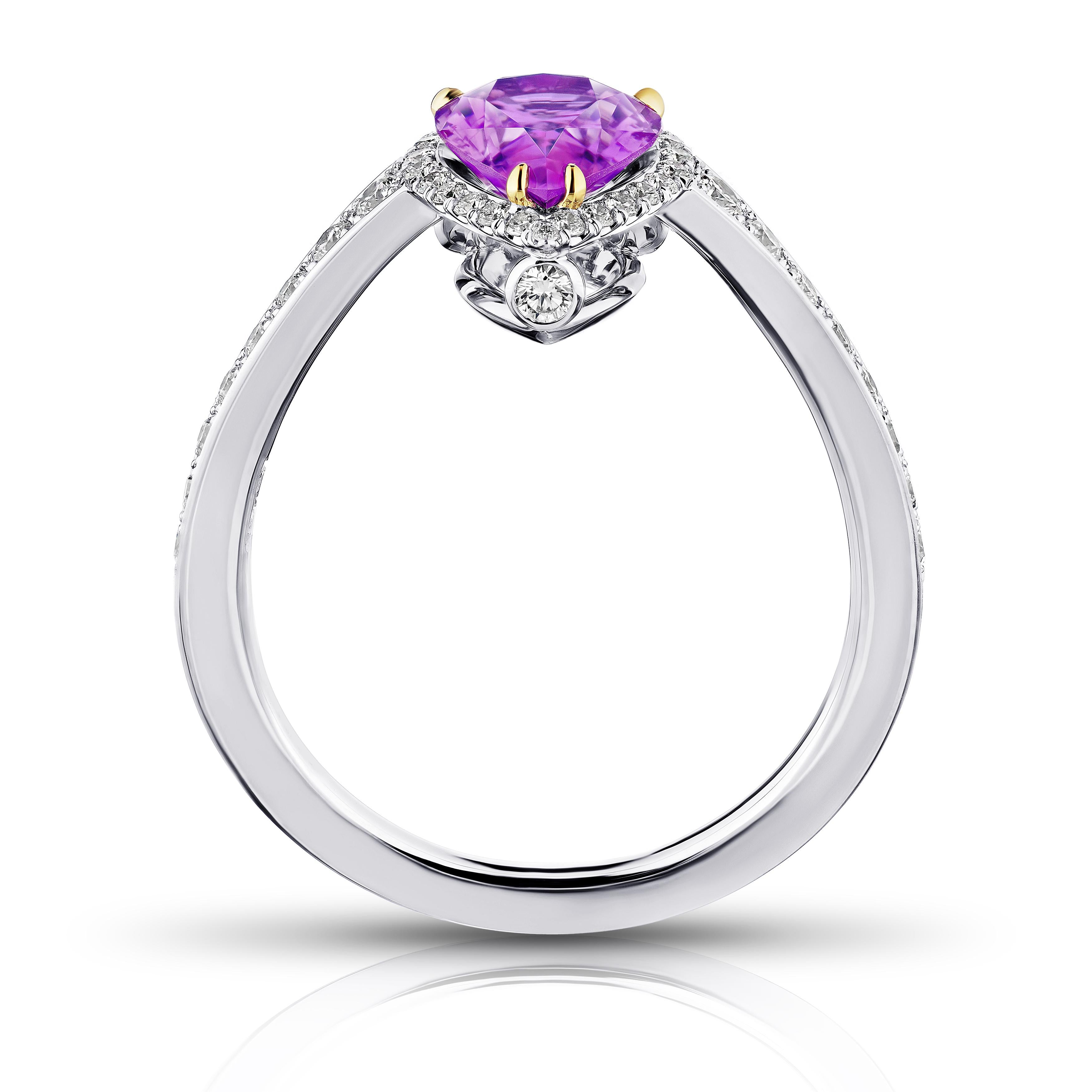 pear shaped pink sapphire ring