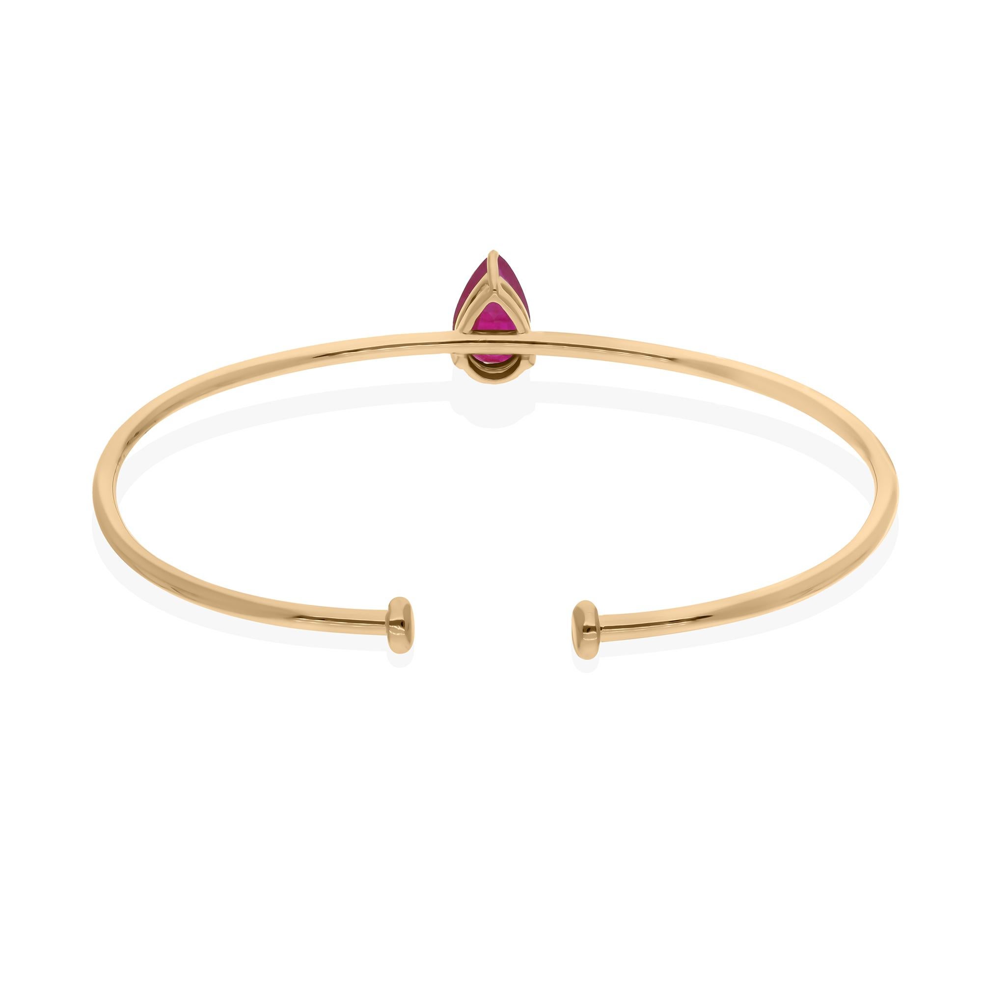 1,81 Karat Rotes Edelstein-Armband Armreif 18 Karat Gelbgold Handmade Jewelry (Moderne) im Angebot