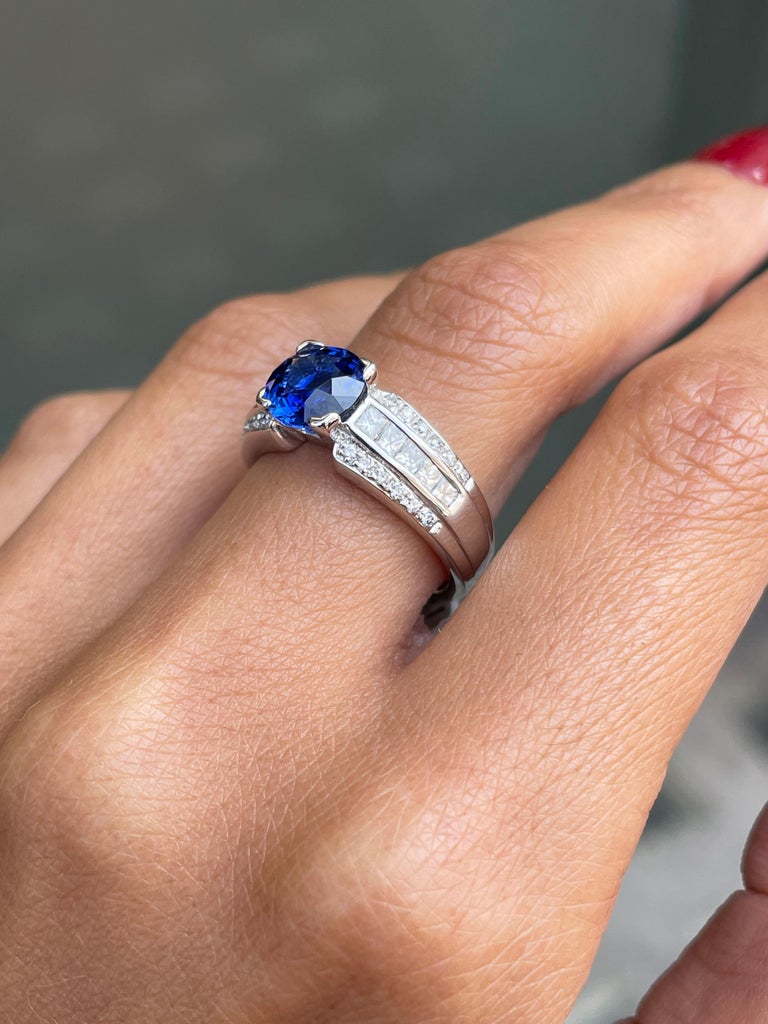 Bague Or 18 Carats Saphir - Poids 1,81 G, Taille 54, Style Cocktail | Bague Occasion Sertie Saphir