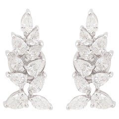 Boucles d'oreilles en diamant poire de 1,81 carat, pureté SI, couleur HI, or blanc 18 carats