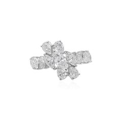 1,81 Karat SI/H Naturdiamant massiv Weißgold Cluster Ehering
