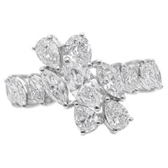 1,81 Karat SI/H Naturdiamant massiv Weißgold Cluster Ehering