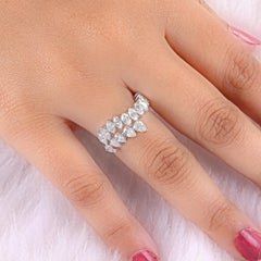 1.81 Carat SI/H Pear Marquise Diamond Ring 14 Karat White Gold Jewelry