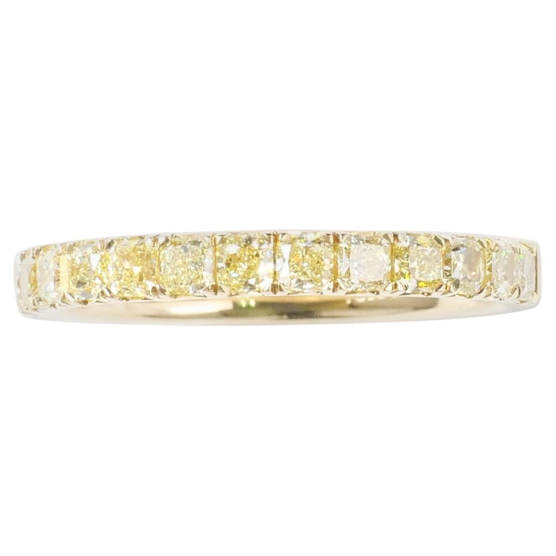 2.60 Ct Lab-Created Diamond 14k Yellow Gold Eternity Band – Round Brilliant, 21 Stones, VVS1 Clarity, Size 7