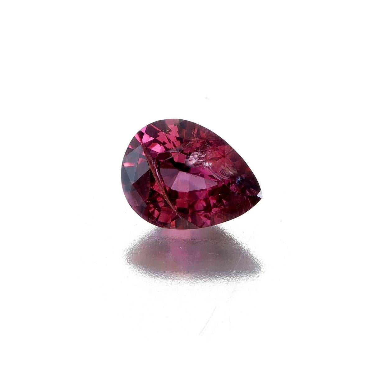 1.81 Carat Vivid Red Natural Spinel from Burma
Dimension: 9.34 x 7.13 x 4.28  mm
Shape: Pear Faceted Cut
Weight: 1.81Carat
No Heat
GIL certified Report No: STO2022101151316