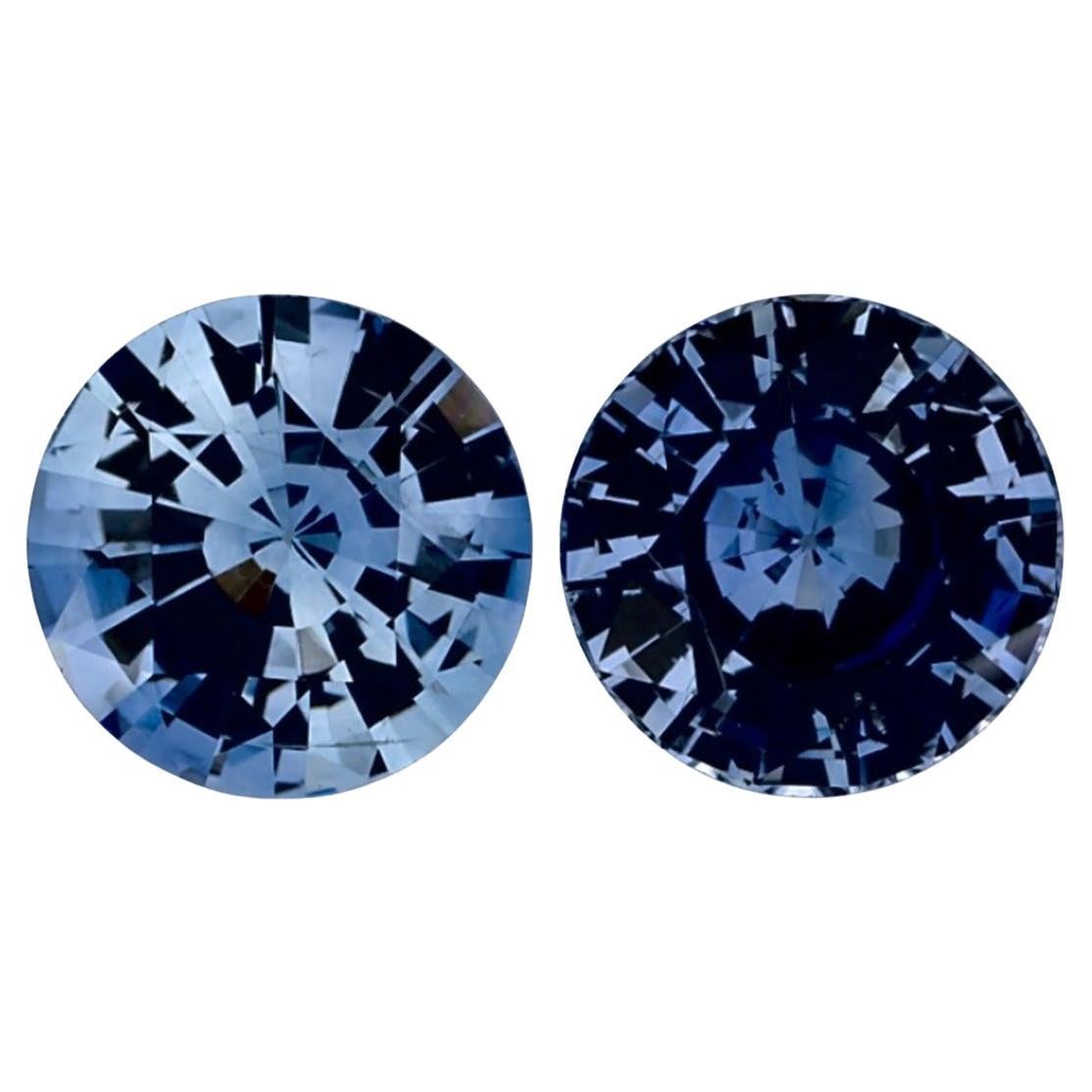 1.81 Ct Blue Sapphire Round Loose Gemstone For Sale