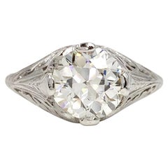 1.78 Old European Brilliant Edwardian Style White Gold Solitaire Ring