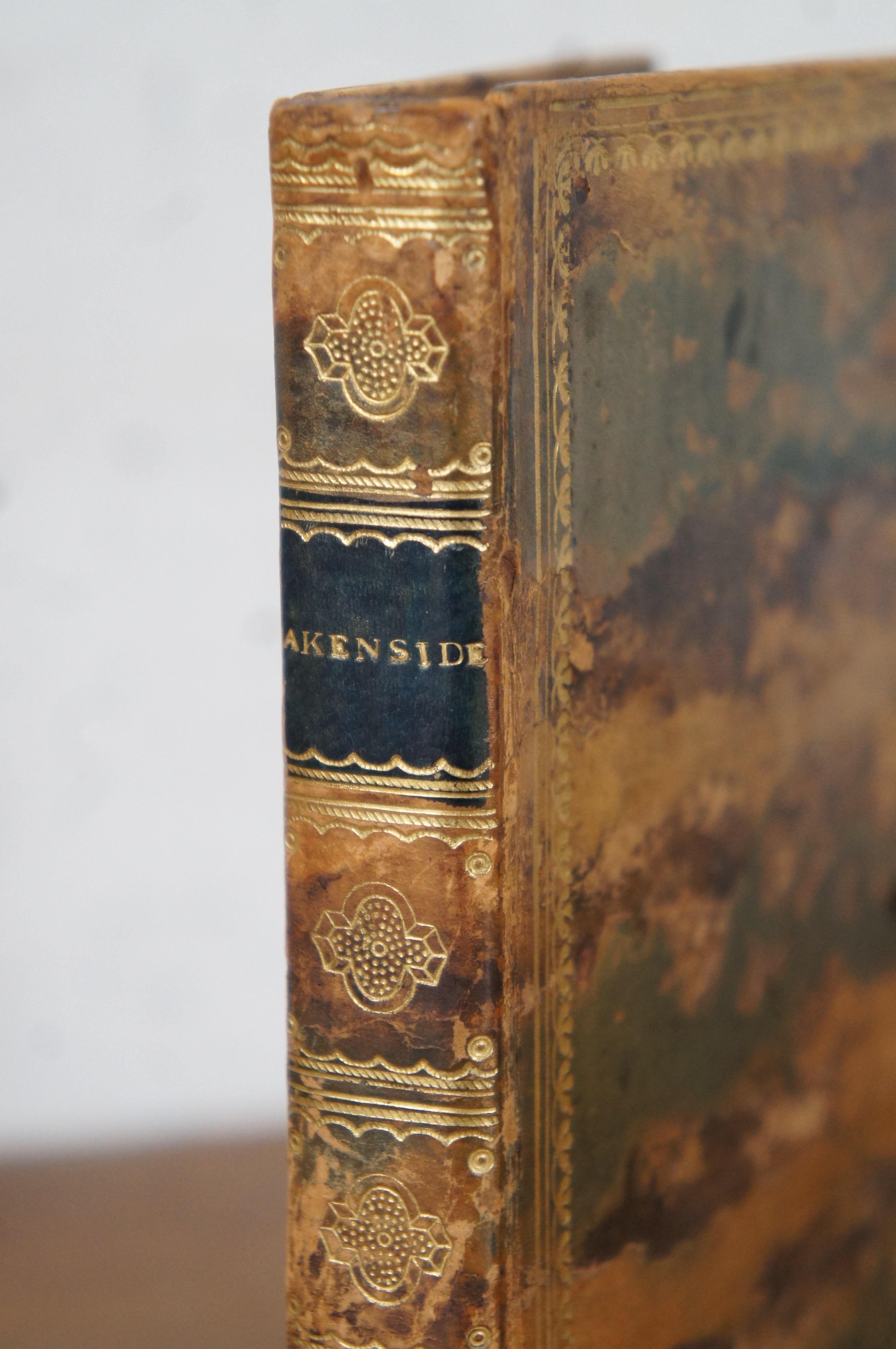 19th Century 1810 Antique the Pleasures of Imagination Mark Akenside Leather Bound Book Photo