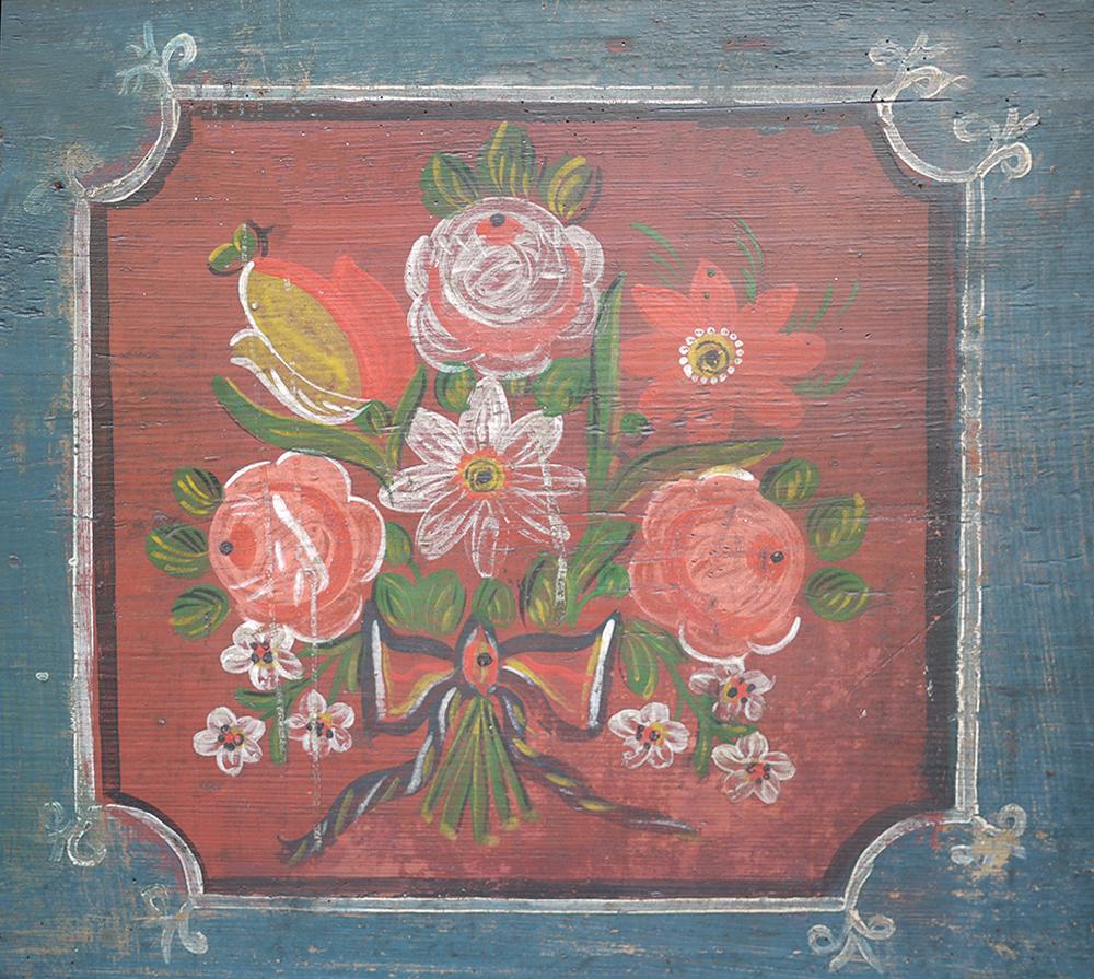 1810 Blu Floral Painted Blanket Chest 1