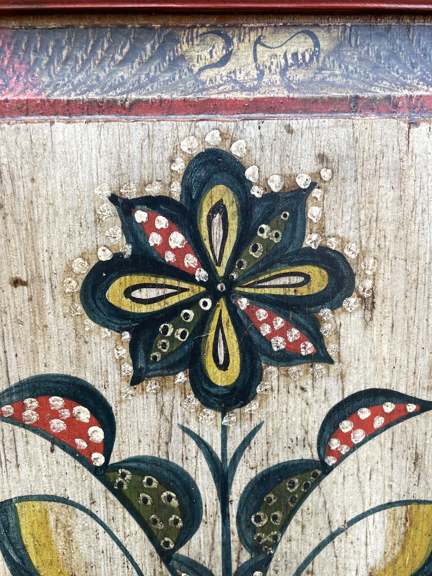 1810 Blu Floral Painted Cabinet - Central Europe 2