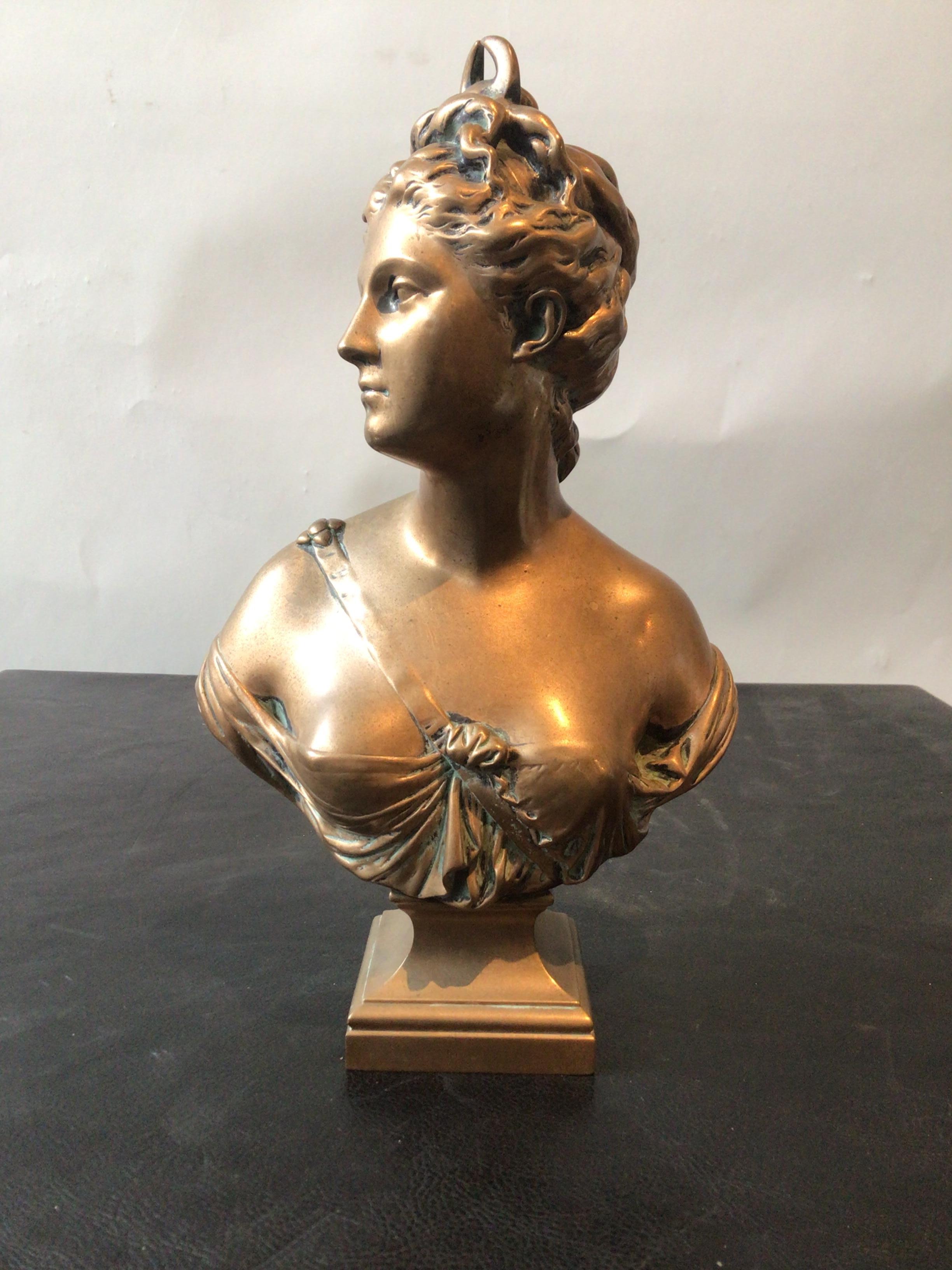 Bronze bust of Diana signed Houdon.
Jean Antoine Houdon.