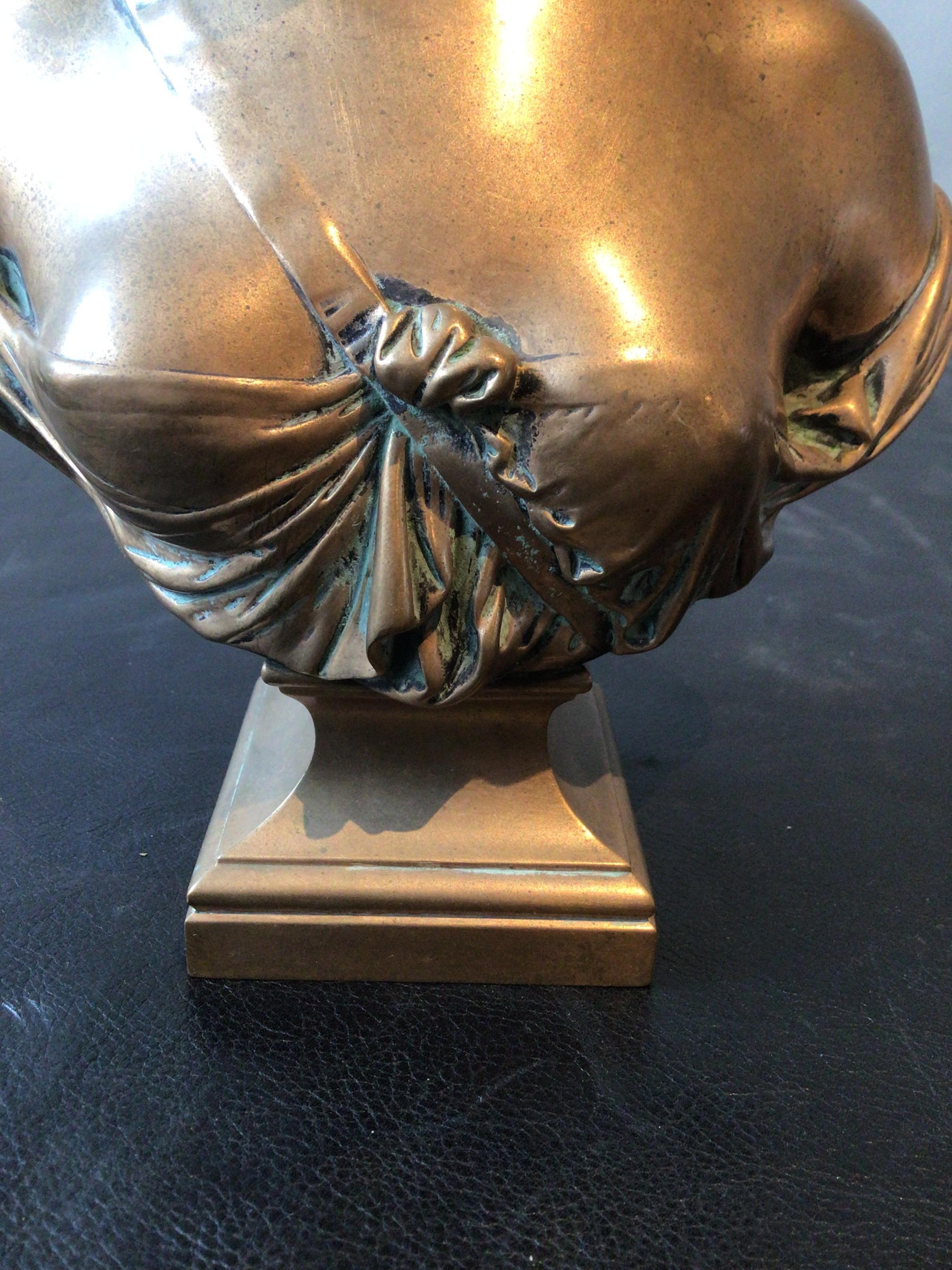 1810 Bronze Bust Of Diana Signed Houdon 3