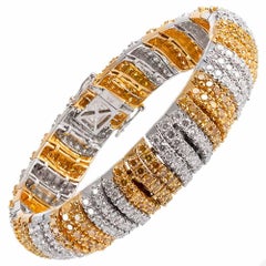 18.10 Carat Intense Yellow and White Diamond Stripe Bracelet