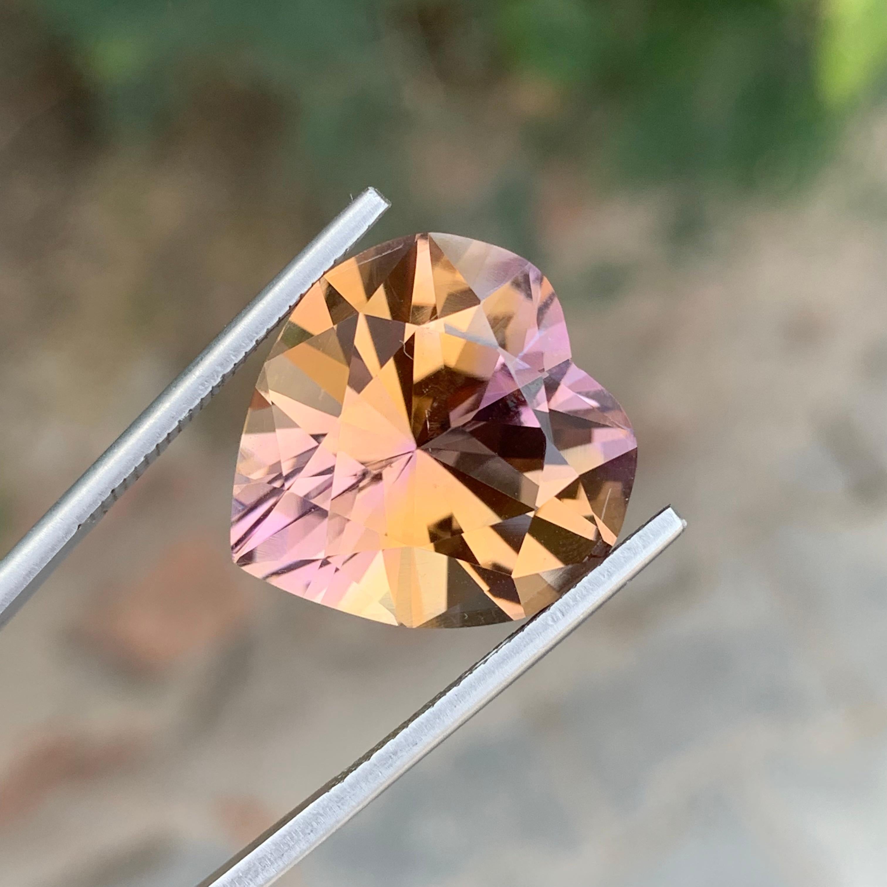 18.10 Carat Natural Loose Ametrine Heart Shape Gemstone (Amétrine en forme de coeur) en vente 4