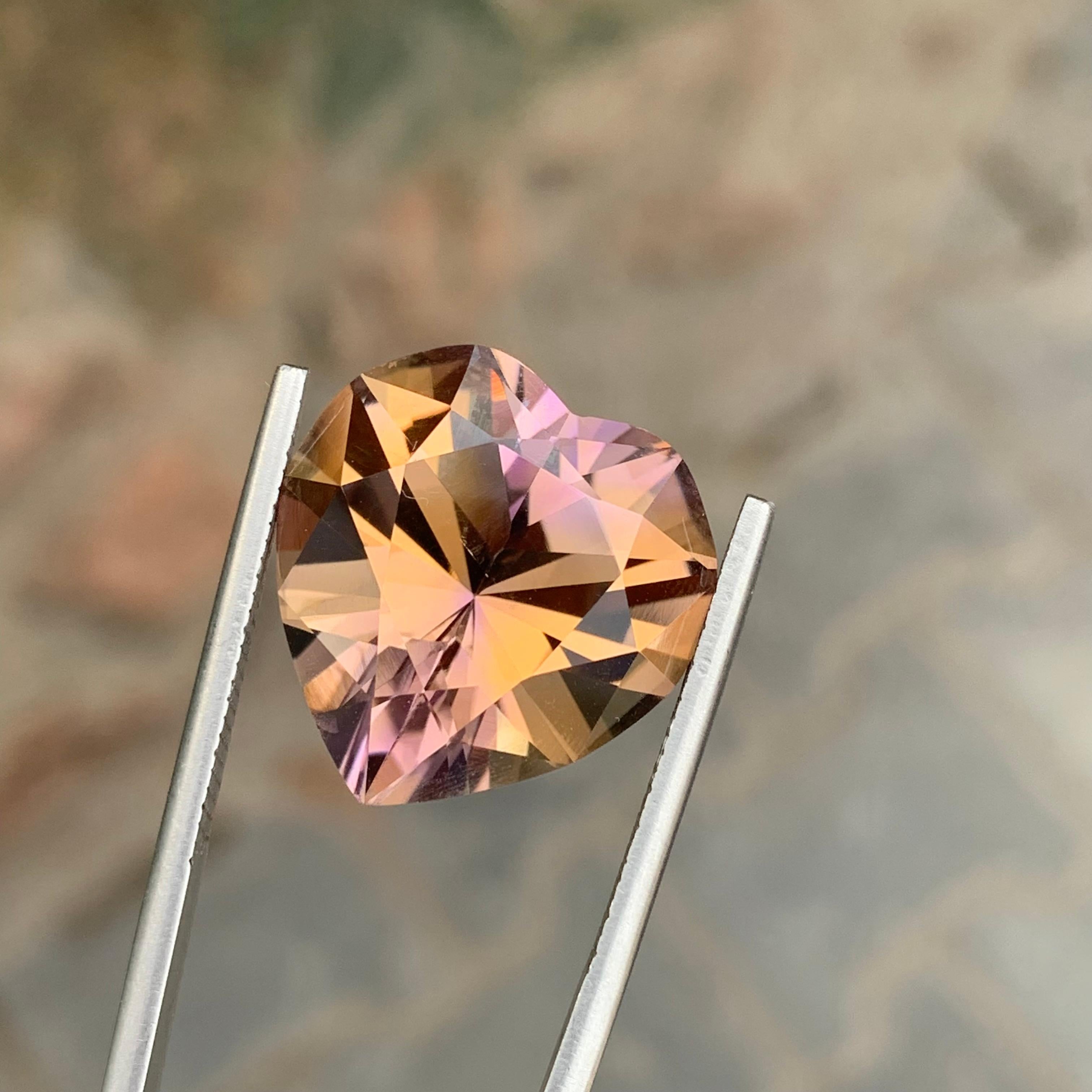 18.10 Carat Natural Loose Ametrine Heart Shape Gemstone (Amétrine en forme de coeur) Neuf - En vente à Peshawar, PK