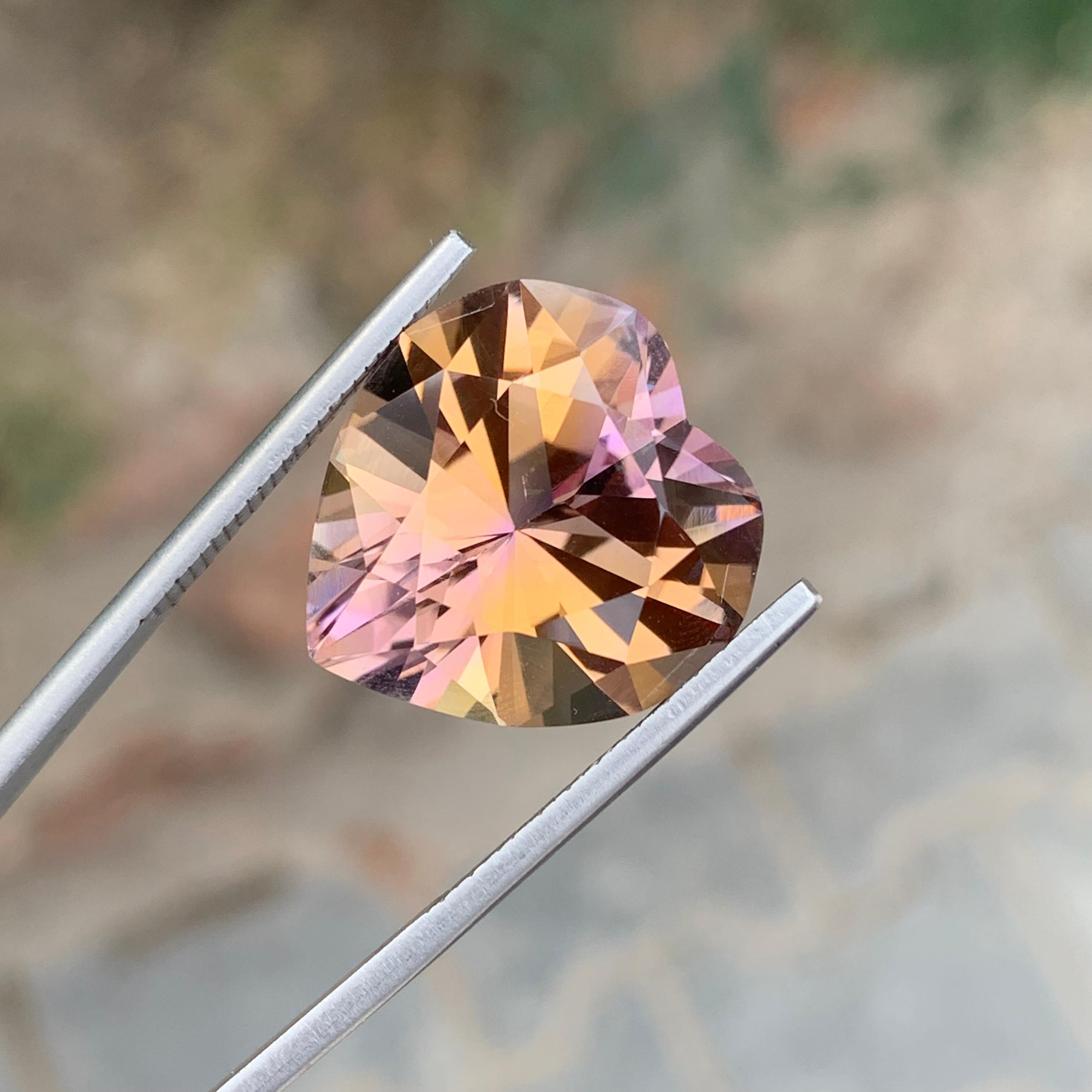 18.10 Carat Natural Loose Ametrine Heart Shape Gemstone (Amétrine en forme de coeur) Unisexe en vente