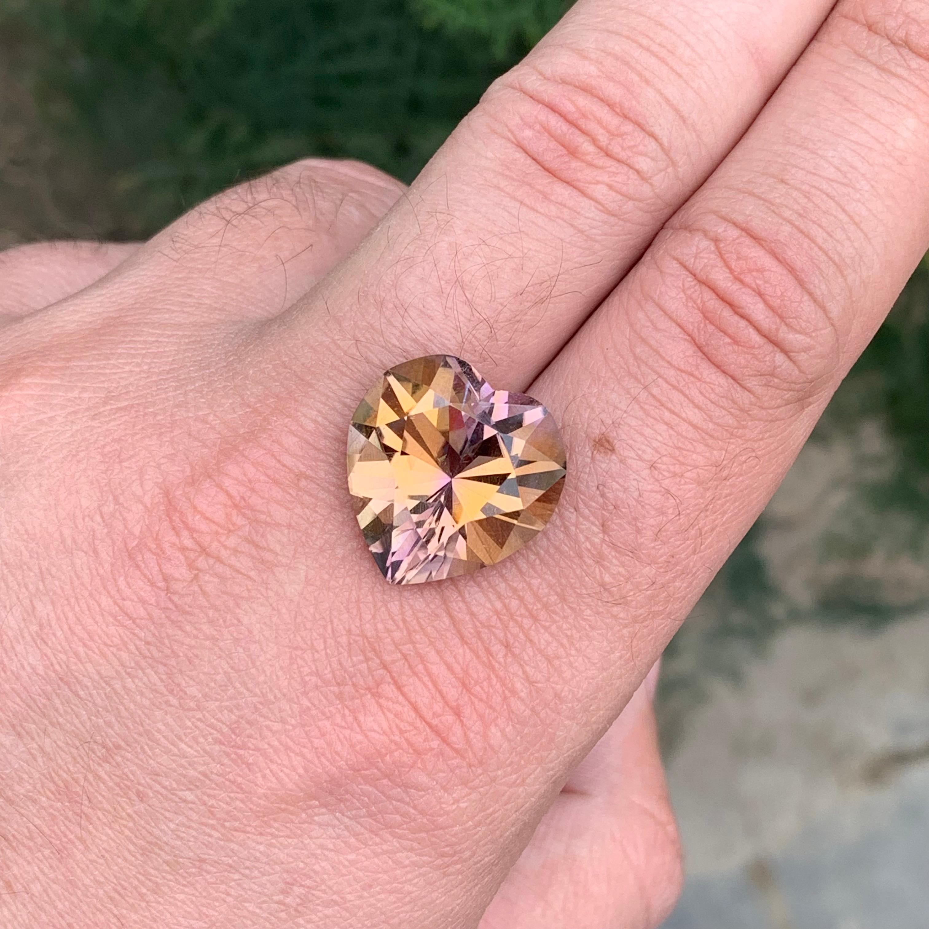 18.10 Carat Natural Loose Ametrine Heart Shape Gemstone (Amétrine en forme de coeur) en vente 2