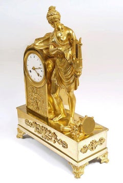 1810 Empire Period Clock Made of Gilded Bronze