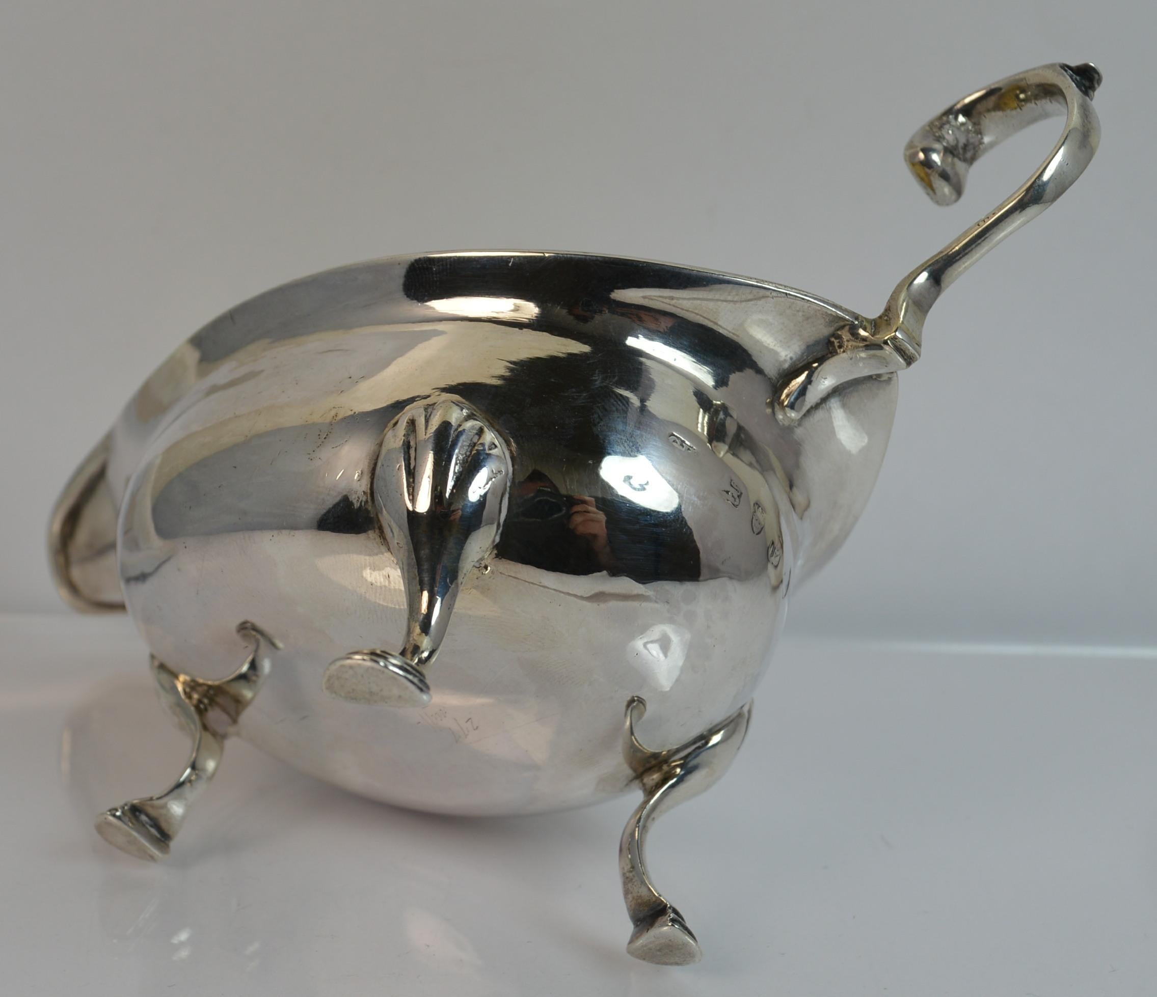 1810 Georgian Solid Silver Sauce or Gravy Boat on Three Feet 3