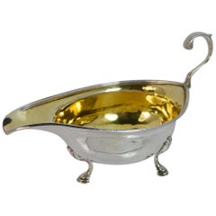 1810 Georgian Solid Silver Sauce or Gravy Boat on Three Feet