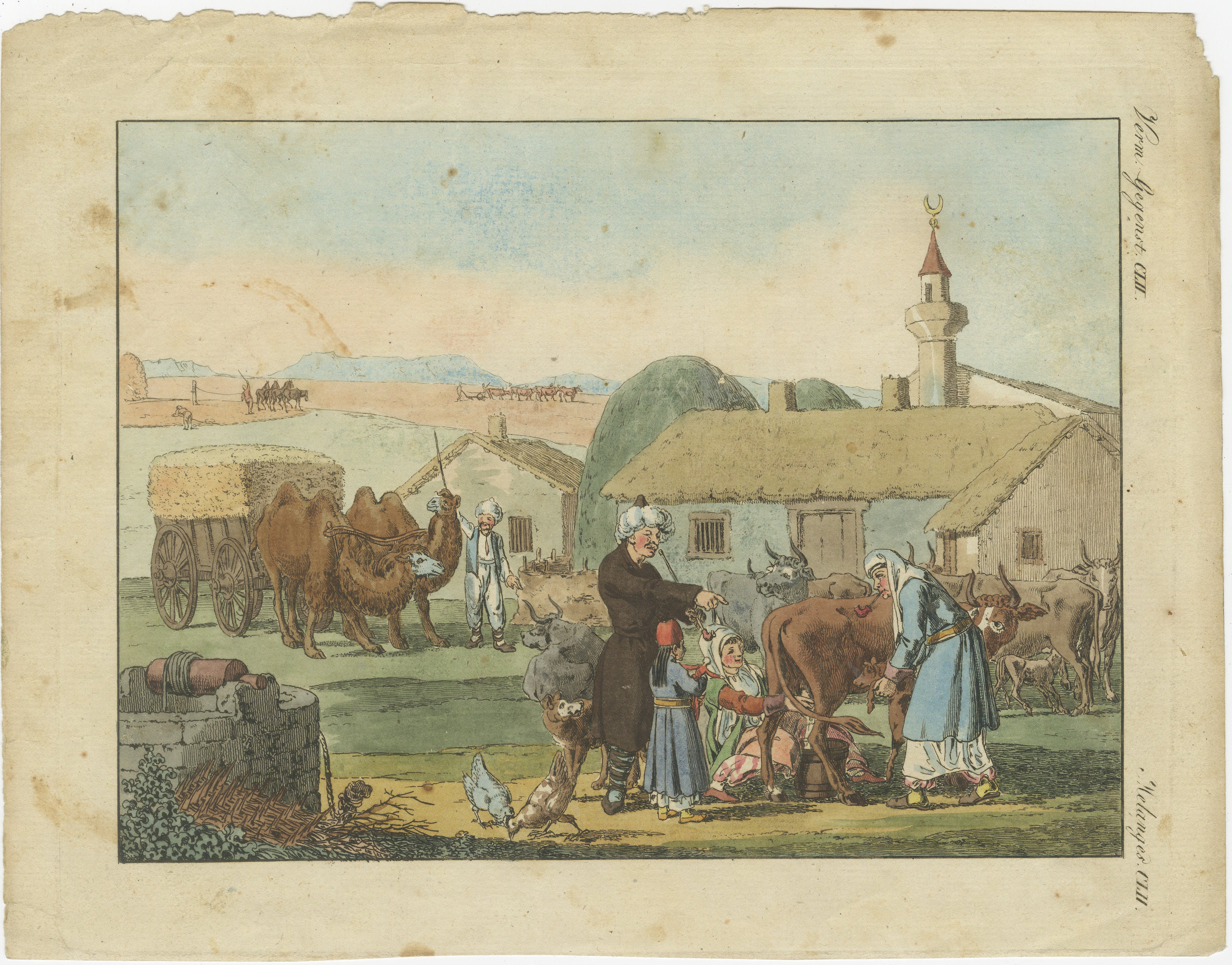 1810 Hand-Coloured Engraving - Tatar Peasants of the Crimean Peninsula

Description: This 1810 hand-coloured copperplate engraving from Carl Bertuch's 