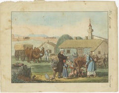 1810 Hand-Coloured Engraving - Tatar Peasants of the Crimean Peninsula