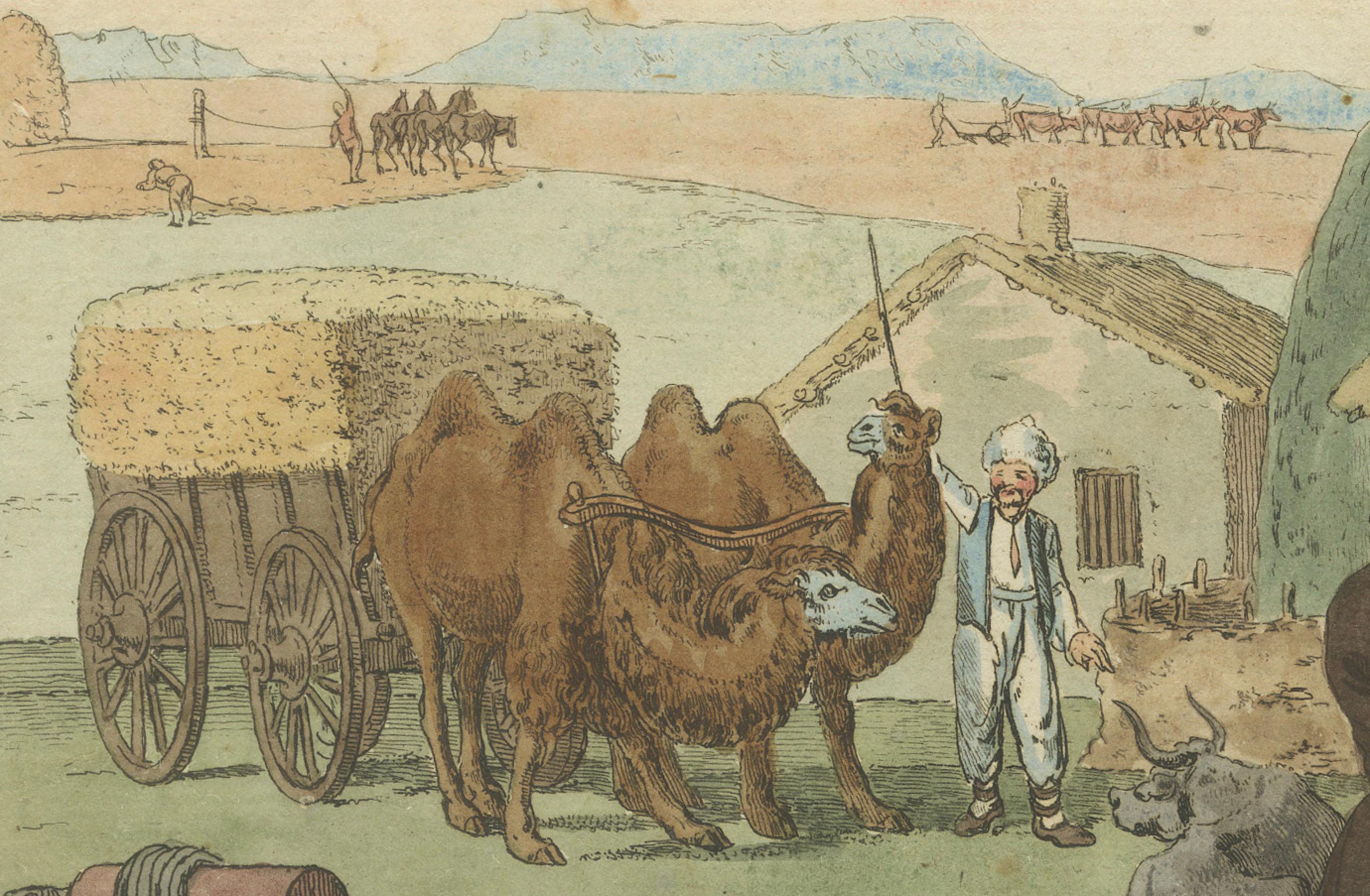 Late 18th Century 1810 Hand-Coloured Engraving - Tatar Peasants of the Crimean Peninsula For Sale