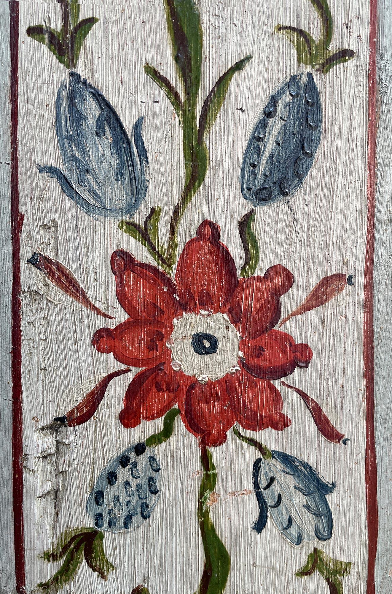 1810 Light Blue Floral Painted Wardrobe, Alpine Region 2