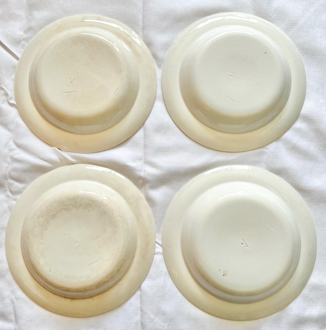 1810 Wedgwood Shadow Leaf Creamware Bowls, Set of 4 For Sale 2