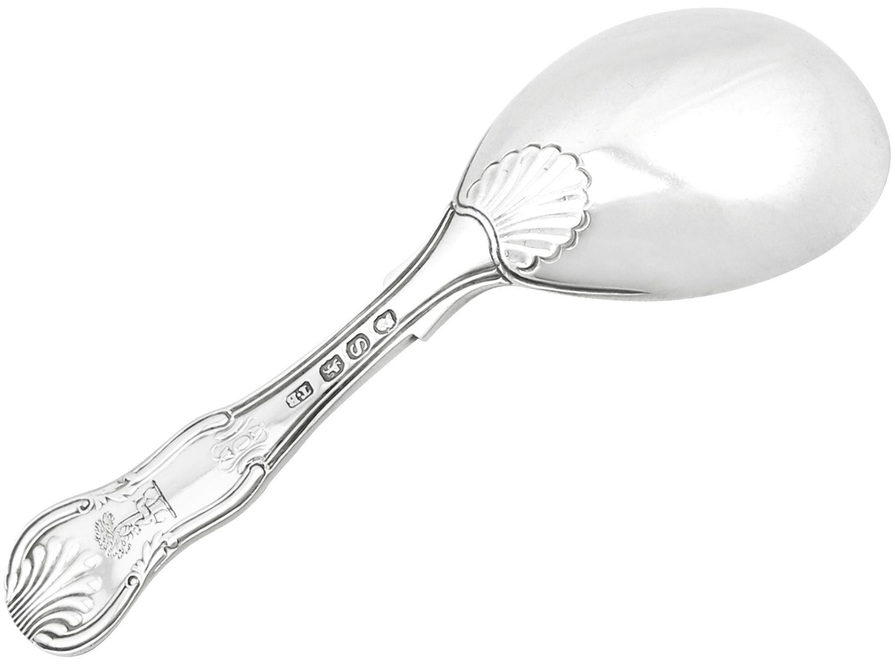 George III Antique Georgian English Sterling Silver Caddy Spoon For Sale