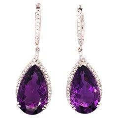 18.11 Carat Amethyst Dangling Earrings