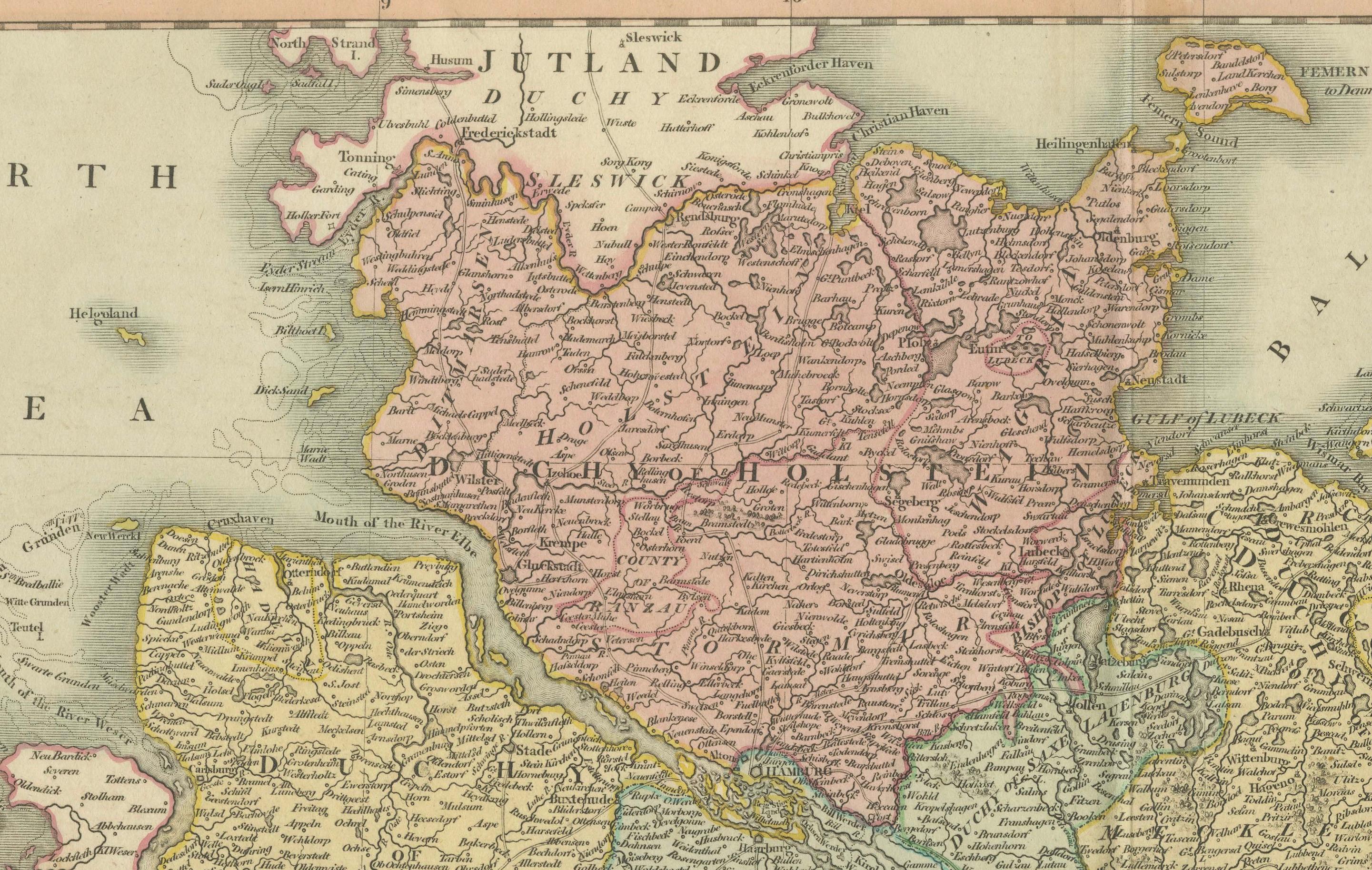 Early 19th Century 1811 John Cary Map of Lower Saxony - Featuring Bremen, Holstein, and More For Sale