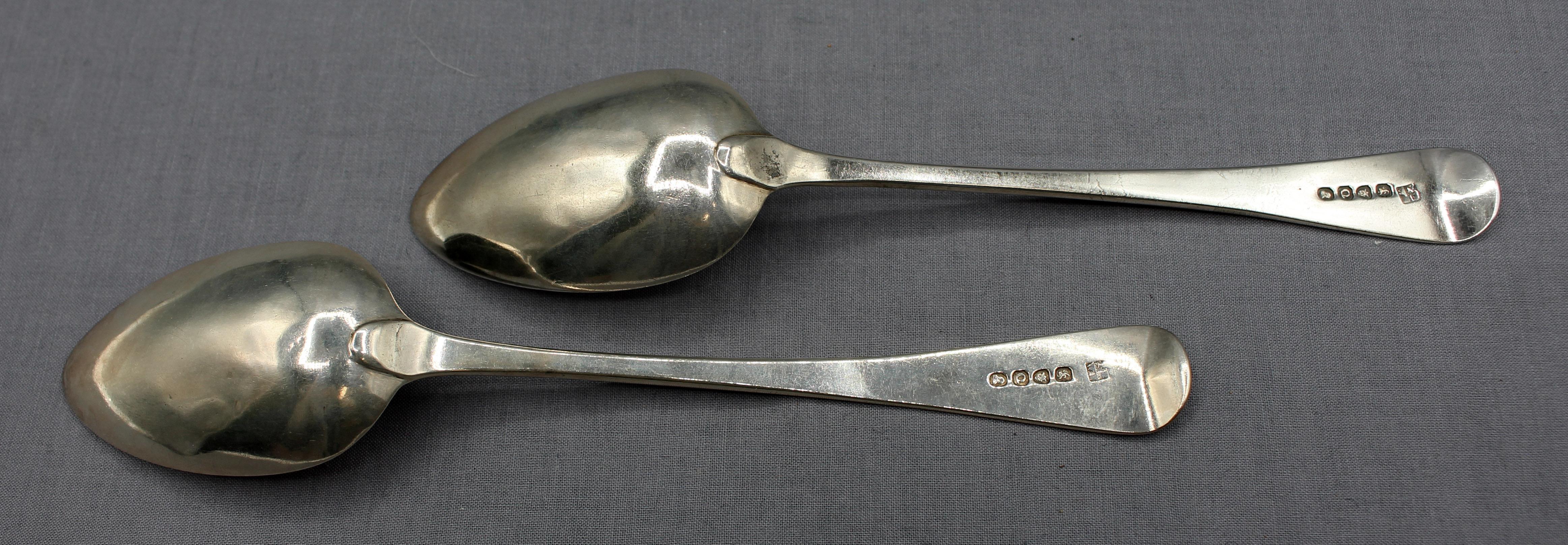 Pair of sterling silver tablespoons by Peter & William Bateman I, London, 1811. 