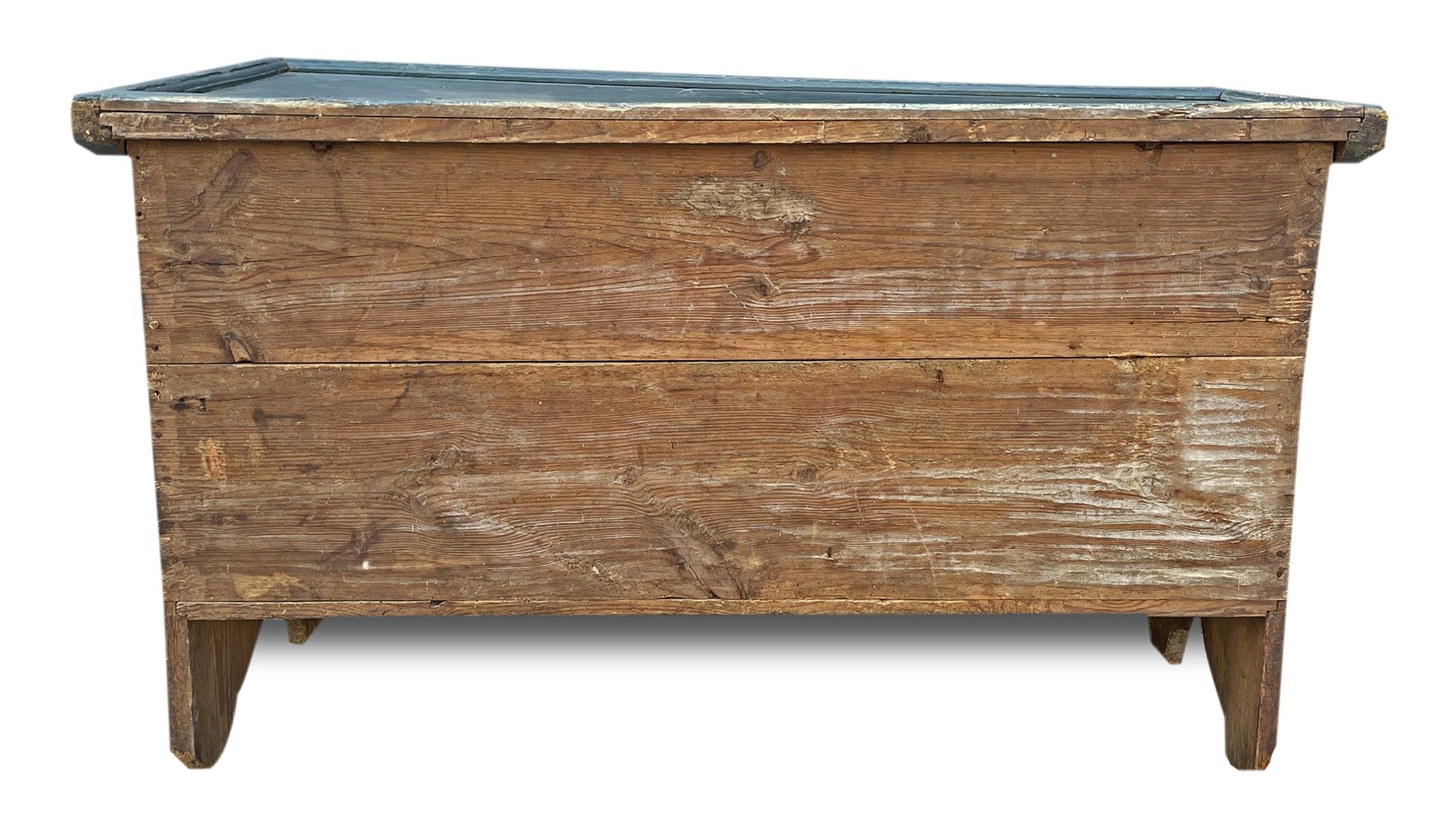 Fir 1812 Blue Floral Panted Blanket Chest