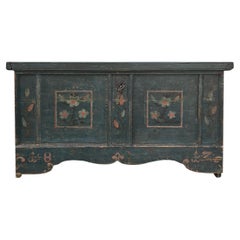 1812 Blue Floral Panted Blanket Chest