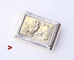 1812 Jorge III Británico Caja de Plata de Ley Dorada Caja de rapé / 64gr