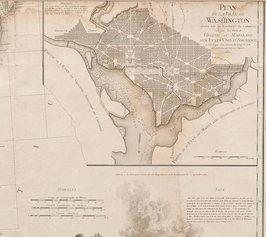 1812 Vereinigte Staaten Karte:: von Pierre Tardieu:: Antike Französische Karte:: die die U.S.A. darstellt (Frühes 19. Jahrhundert) im Angebot